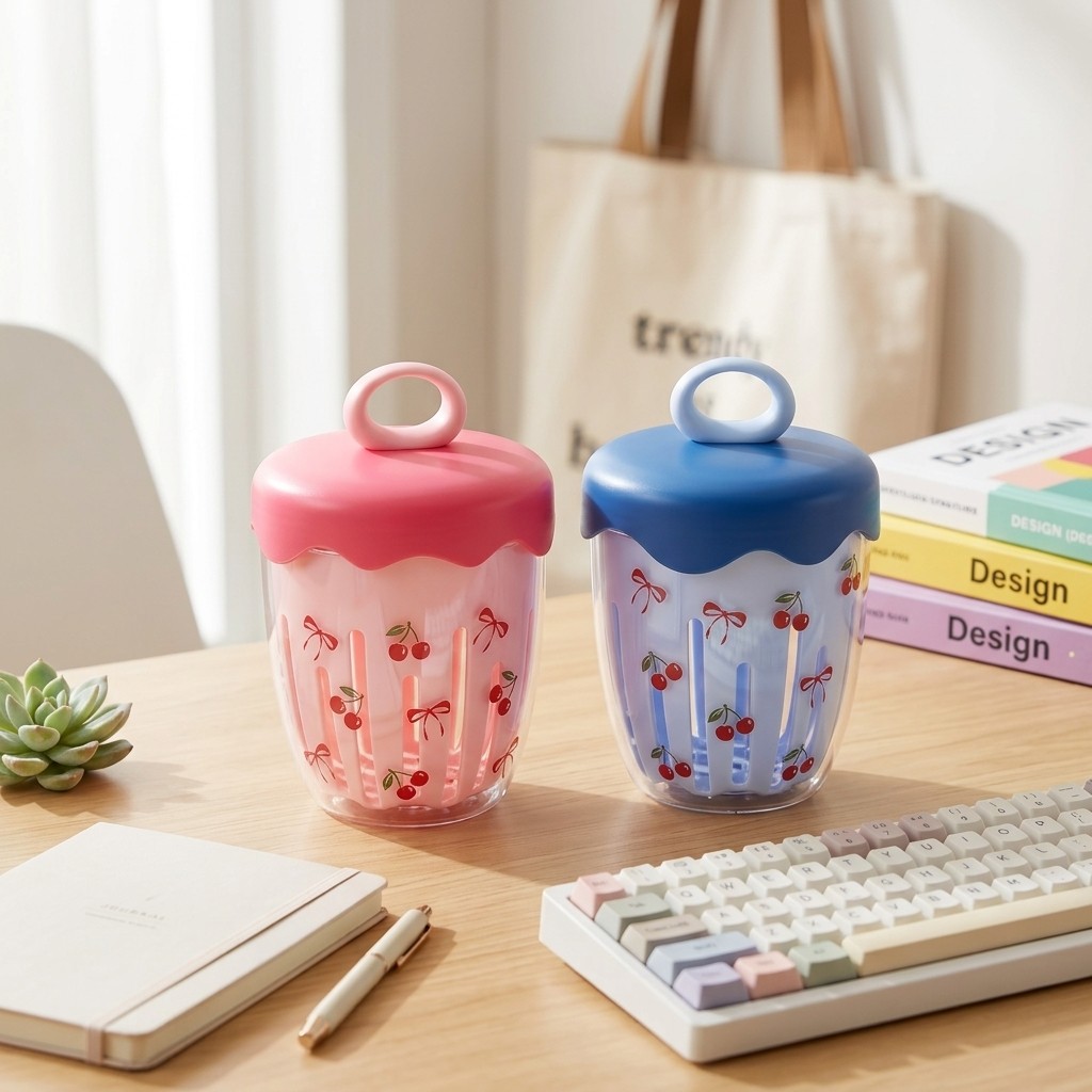 Meal Prep Yogurt Containers - Plastik-Salatbecher, Obstbehälter mit Abtropfkorb, Gabelgriff, Bento-Lunchbox,
