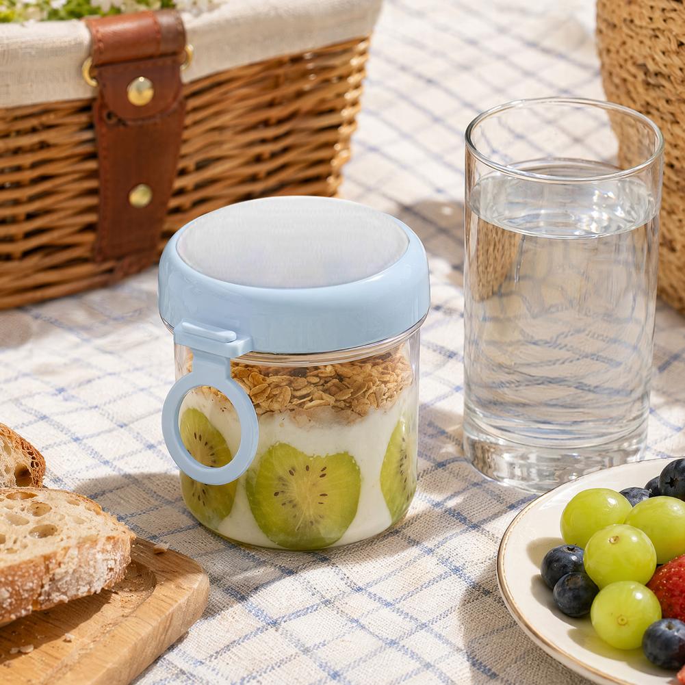 Overnight Oat Jar - Overnight-Oats-Behälter Snack-Aufbewahrungsglas Overnight-Oats-Glasbehälter mit Auslaufsicherem Deckel