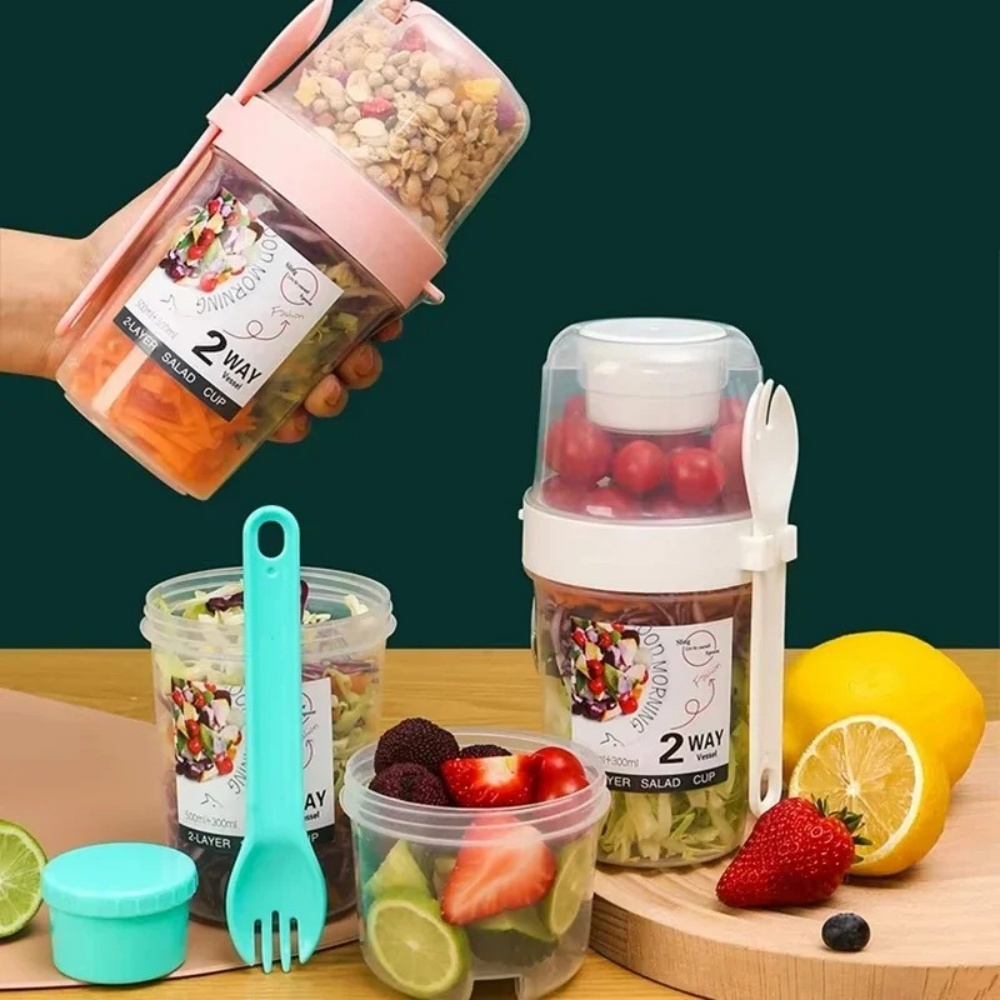 Meal Prep Yogurt Containers - Tragbare Salat Tasse Frühstück Tasse Lebensmittel