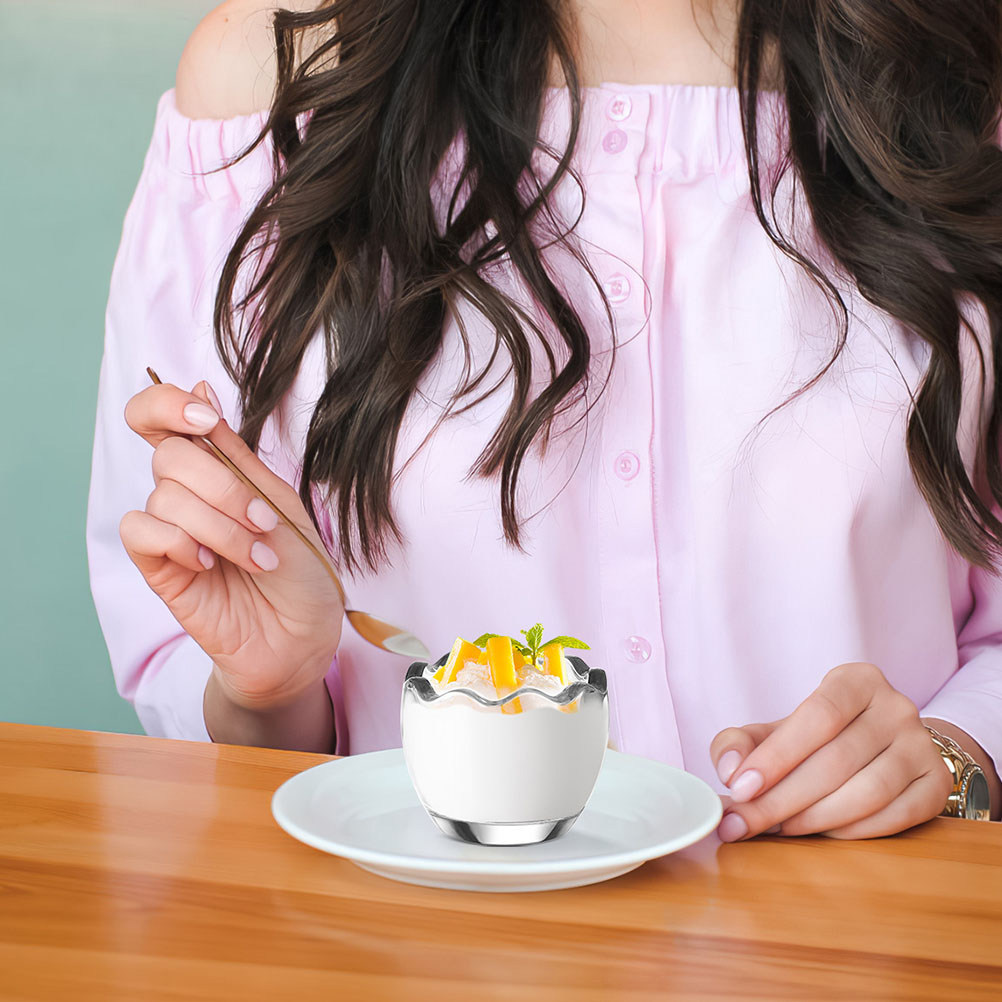Meal Prep Yogurt Containers - 6 Stück ofenfeste Glaspuddingbecher mit Deckeln,