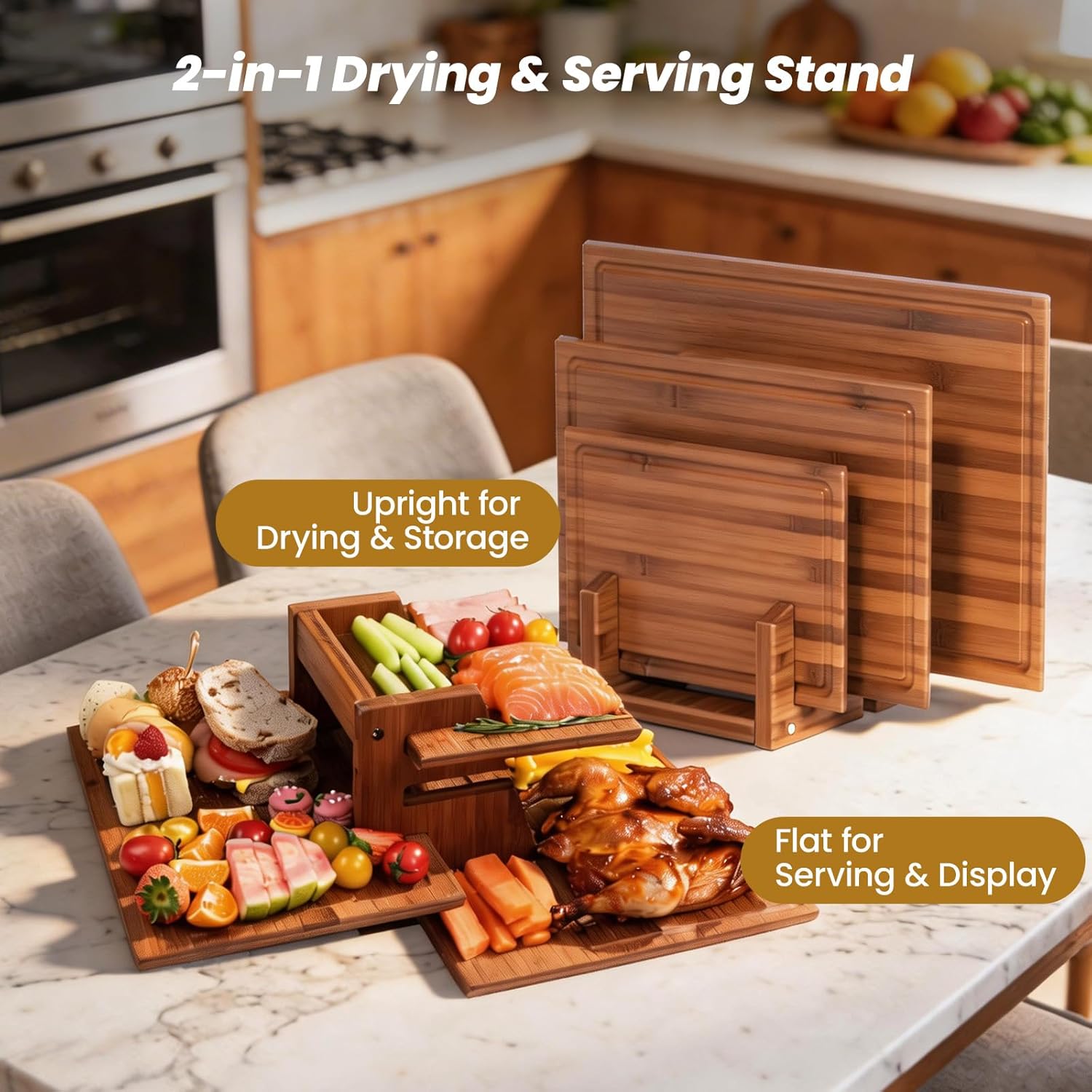 Bambus-Schneidebrett-Set mit S – Meal Prep For Cutting Bewertung und Preis