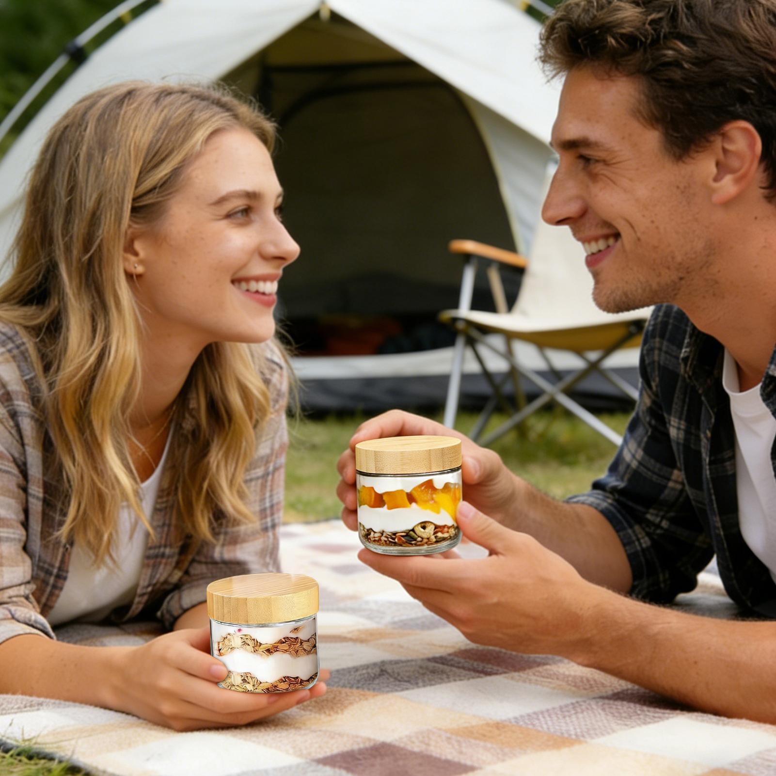 Overnight-Oats-Gläser 4 x 300m – Meal Prep Yogurt Containers Bewertung und Preis