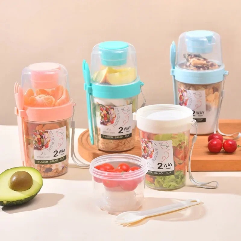 Tragbare Salat Tasse Doppel Ha – Meal Prep Yogurt Containers Bewertung und Preis